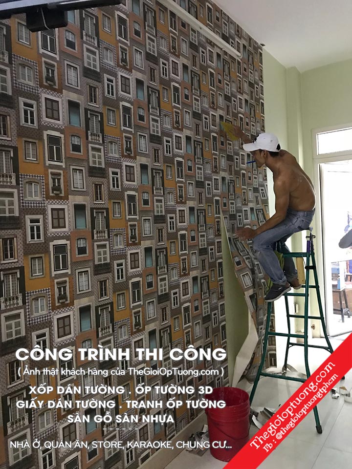 Thi công giấy dán tường 3D Hàn Quốc quận 5 │Thế giới ốp tường
