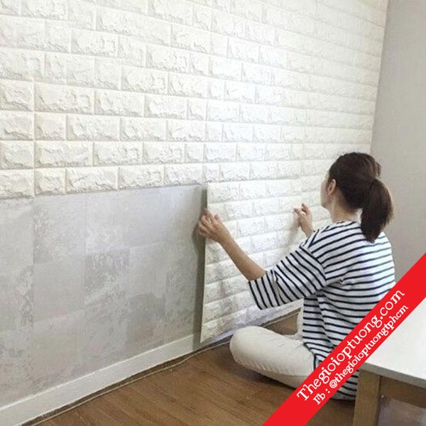 Tấm xốp dán tường giả gạch 3D trang trí decor tphcm mỹ tho tiền giang bình dương biên hòa... Mua xốp dán tường 3D giả gạch đá gỗ | CHỈ 39K - ThếGiớiỐpTường