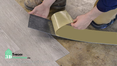sàn nhựa gỗ golden floor - sàn nhựa tự dán tphcm, Cách thi công sàn nhựa keo sẵn