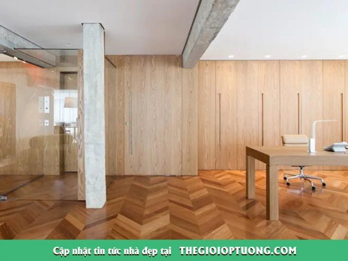 Thi công nội thất chung cư giá rẻ - Ốp tường, Lát sàn gỗ