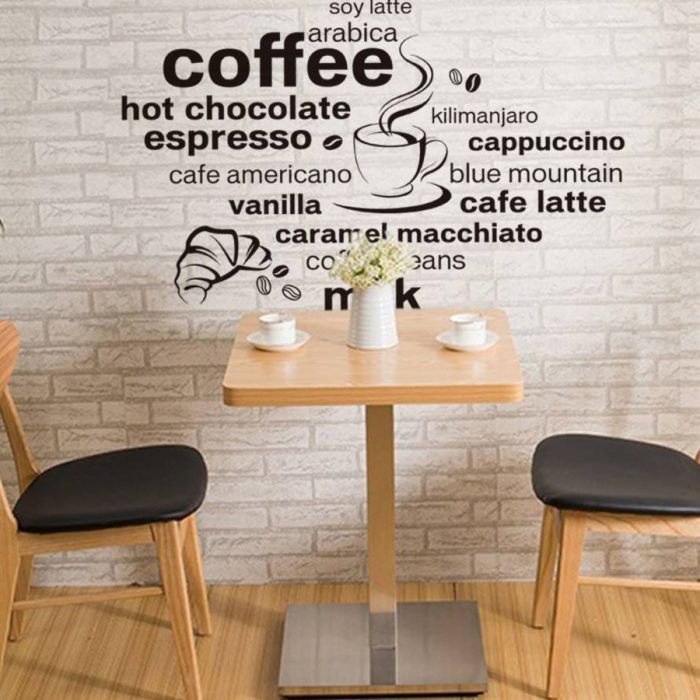 Decal dán tường chữ độc đáo cho quán cafe, quán trà sữa, cửa hàng
