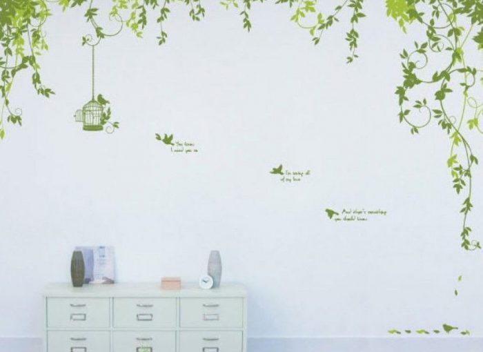 Decal dán tường cây xanh, thiên nhiên, hoa lá cho không gian xanh mát