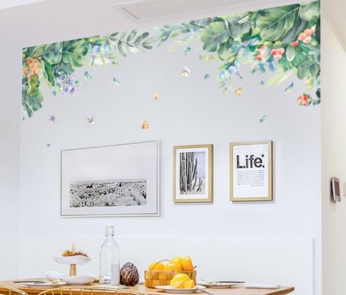 Decal dán tường cây xanh, thiên nhiên, hoa lá cho không gian xanh mát