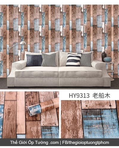 Decal dán tường hàn quốc giả gỗ vintage – 9313