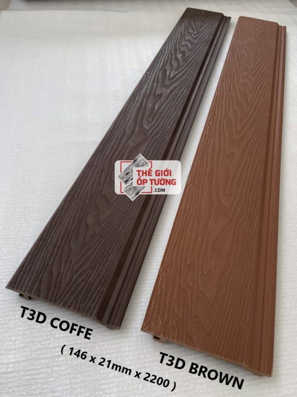 Tấm ốp nhựa ngoài trời T3D - Ốp tường sàn nhựa composite vân gỗ