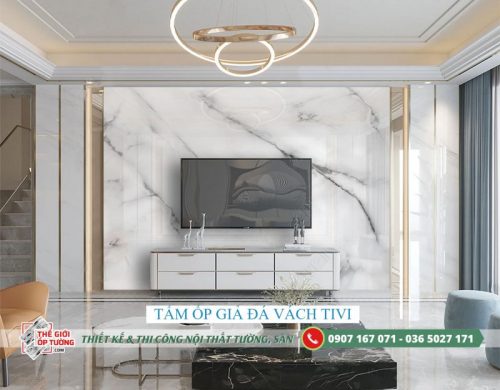 Phối cảnh tấm nhựa ốp tường PVC căn hộ - Thi công nội thất đẹp TPHCM, Mỹ Tho