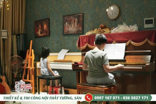 Thi công giấy dán tường cao cấp cho lớp học nhạc nghệ thuật TPHCM