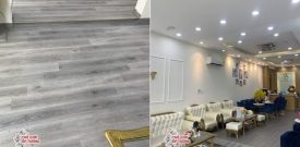 Thi công ốp tường PVC, Sàn nhựa gỗ hèm khóa cho trung tâm nha khoa quận 10 HCM