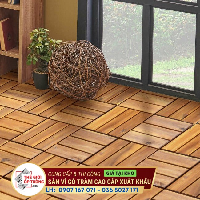 Ứng dụng vỉ gỗ lát sàn gỗ tràm tự nhiên cao cấp cho khu vực nào?
