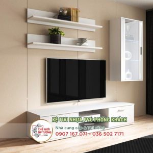 Mẫu Kệ Tivi Nhựa PVC 12 - Hệ Tủ Kệ Tivi Phòng Khách ECO