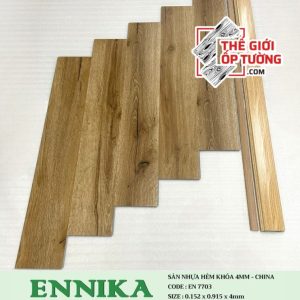 Sàn Nhựa Hèm Khóa 4mm Vân Gỗ ENNIKA - 7703