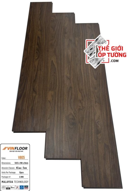 Sàn Gỗ 8mm Malaysia cao cấp VINFLOOR 805