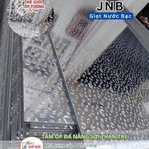 Tấm ốp tường than tre cao cấp giọt nước bạc JNB