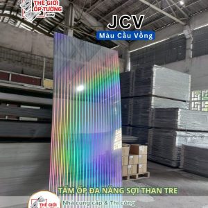 Tấm ốp tường than tre cao cấp màu cầu vòng JCV