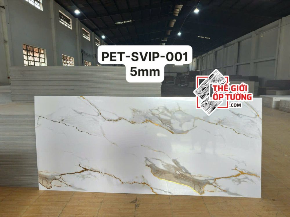 Tấm ốp tường than tre vân đá 5mm PET SVIP 01