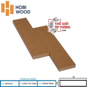 Ốp Gỗ Nhựa Ngoài Trời - Thanh Ốp Đa Năng (2200x70x15mm)