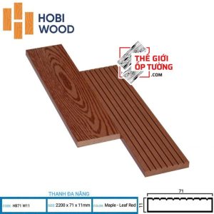 Ốp Gỗ Nhựa Ngoài Trời - Thanh Ốp Đa Năng (2200x71x11mm)