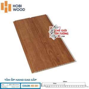 Ốp tường nano cao cấp HOBI (3000x200x8mm)