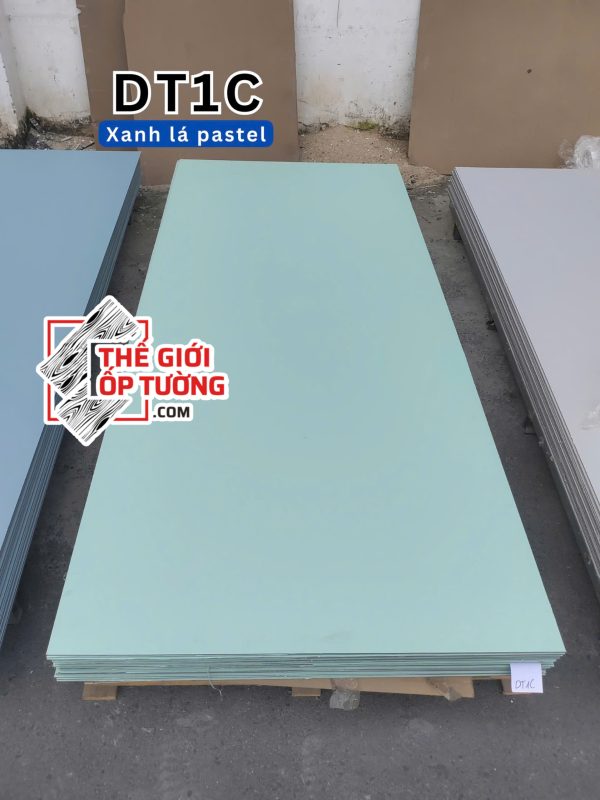 Tấm ốp tường đa năng sợi than tre đơn sắc xanh lá pastel