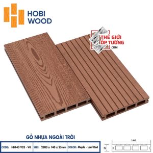 Ốp Gỗ Nhựa Ngoài Trời (2200x140x25mm)