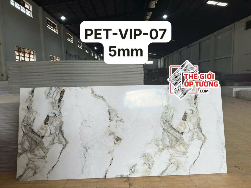 Tấm ốp tường than tre vân đá 5mm PET VIP 07