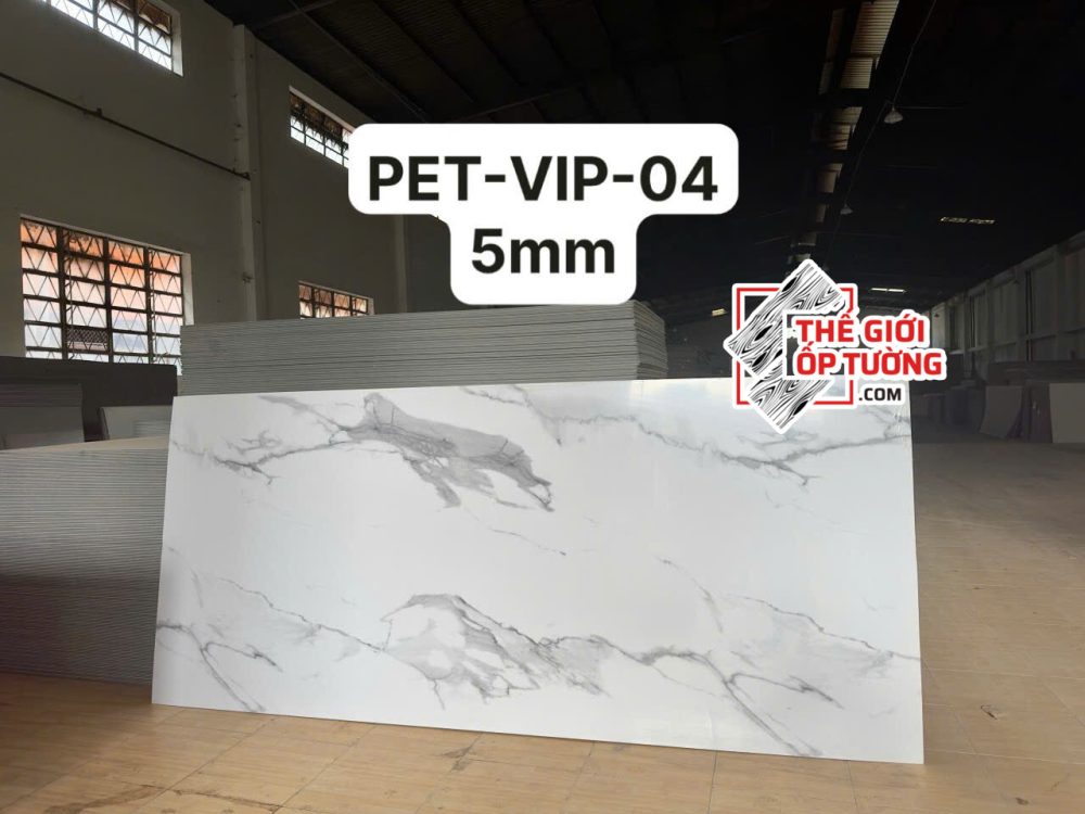 Tấm ốp tường than tre vân đá 5mm PET VIP 04