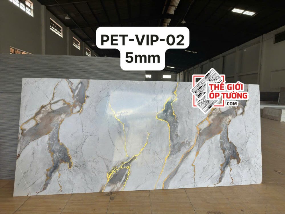 Tấm ốp tường than tre vân đá 5mm PET VIP 02