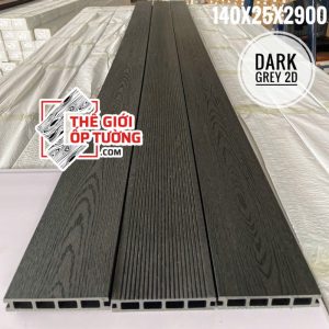 Tấm ốp tường sàn composite ngoài trời - Sàn Lỗ màu darkgrey 2D