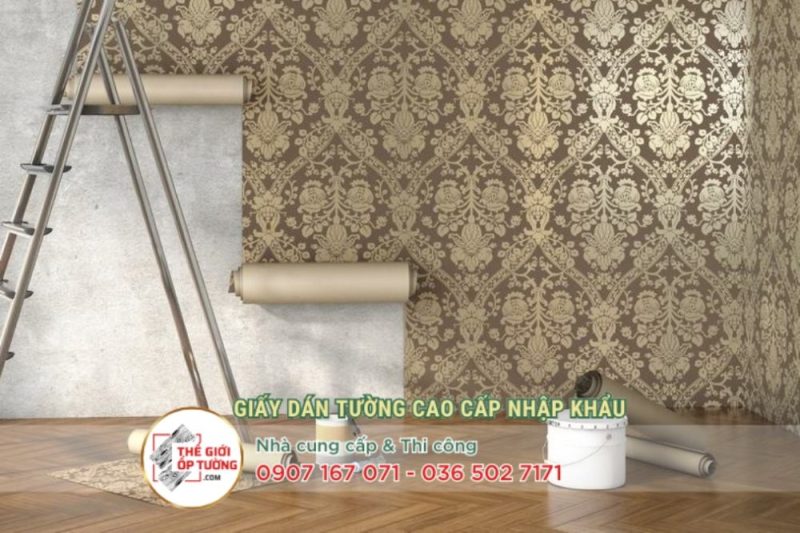 thi công giấy dán tường hàn quốc