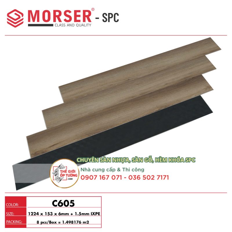 Sàn Gỗ SPC Hèm Khóa Cao Cấp MORSER C605
