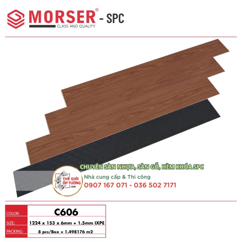 Sàn Gỗ SPC Hèm Khóa Cao Cấp MORSER C606