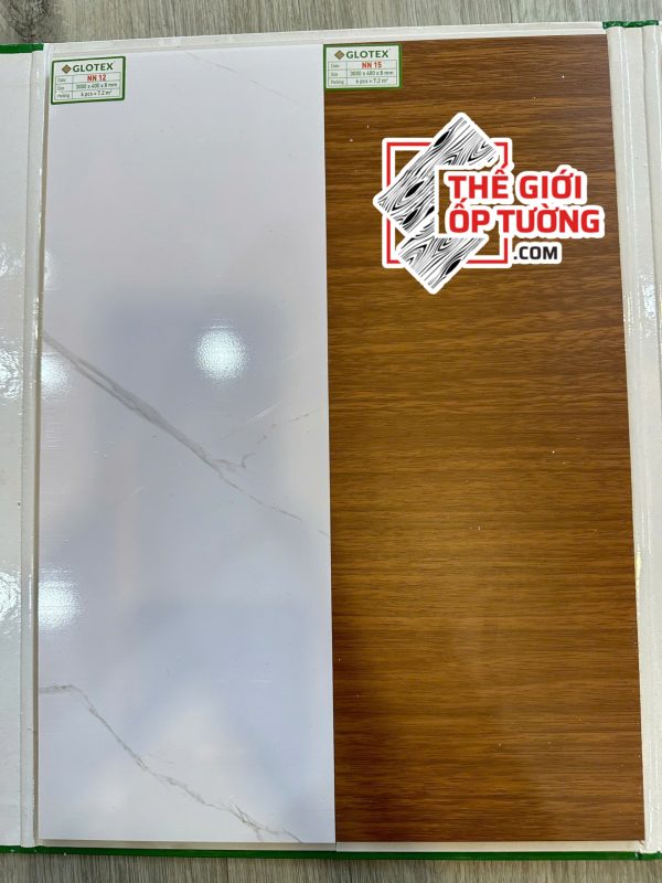 thi công tấm ốp tường nano lam sóng glotex Thế Giới Ốp Tường