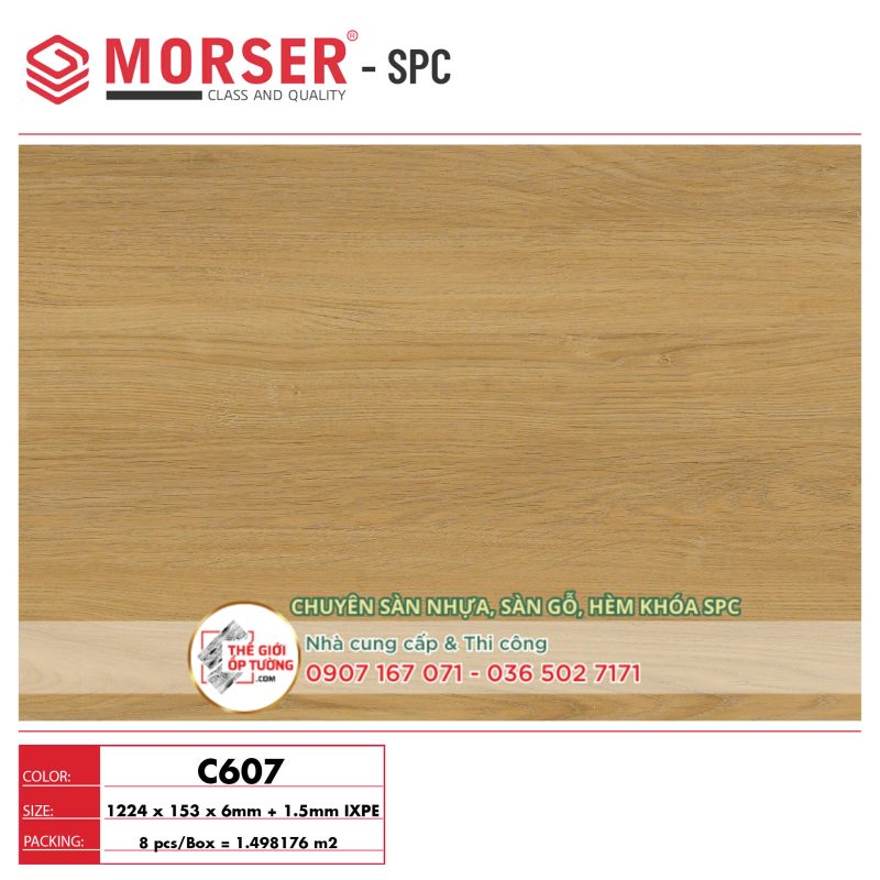 Sàn Gỗ SPC Hèm Khóa Cao Cấp MORSER C607