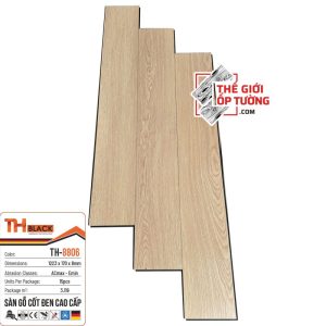 Sàn Gỗ Đức Cốt Đen 8mm cao cấp TH-Black 8806