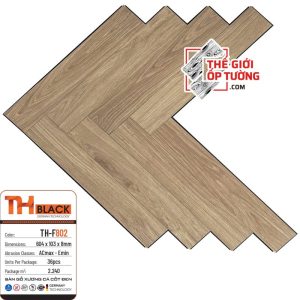 Sàn Gỗ Xương Cá Đức Cốt Đen 8mm cao cấp TH-Black 802