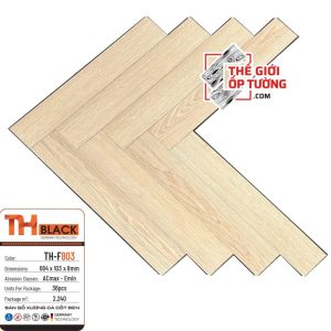 Sàn Gỗ Xương Cá Đức Cốt Đen 8mm cao cấp TH-Black 803