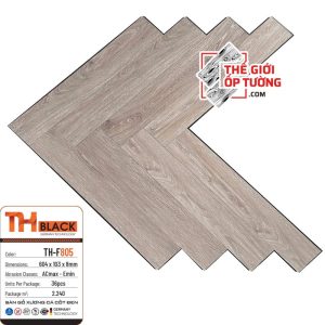 Sàn Gỗ Xương Cá Đức Cốt Đen 8mm cao cấp TH-Black 805
