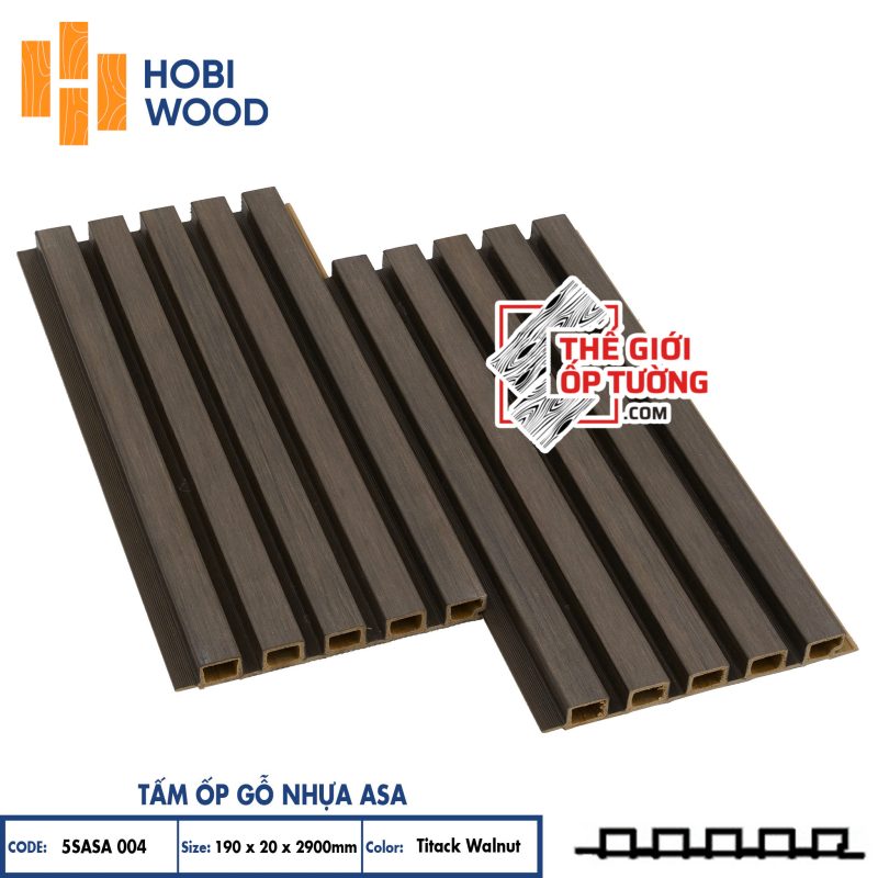 Tấm Ốp Gỗ Nhựa Ngoài Trời ASA HobiWood - Lam 5 sóng