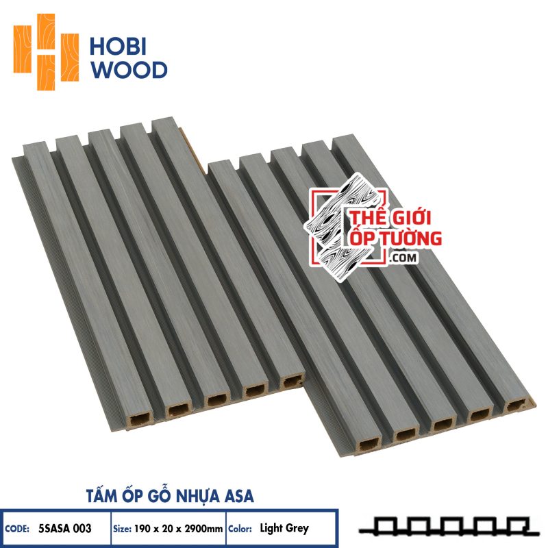 Tấm Ốp Gỗ Nhựa Ngoài Trời ASA HobiWood - Lam 5 sóng