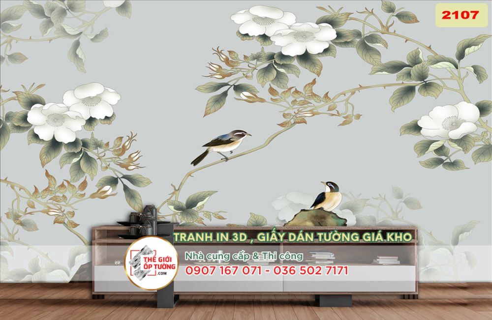 Tranh Dán Tường in 3D phong cách indochine theo yêu cầu 01