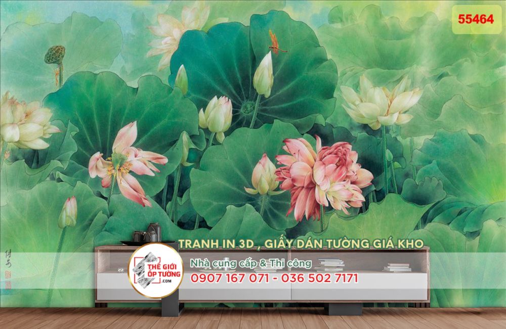 Tranh Dán Tường in 3D phong cách indochine theo yêu cầu 08