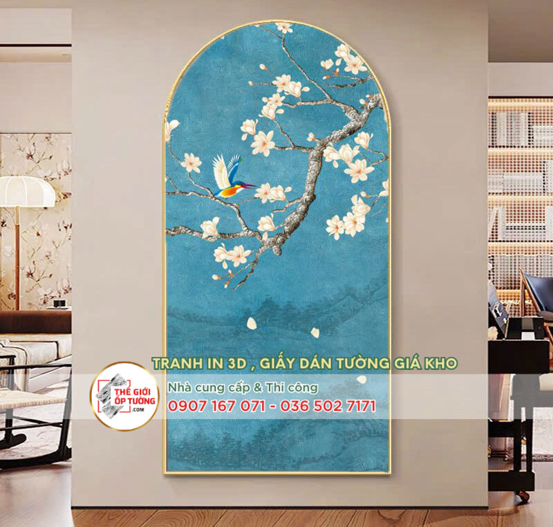 Tranh Dán Tường in 3D phong cách indochine theo yêu cầu 04