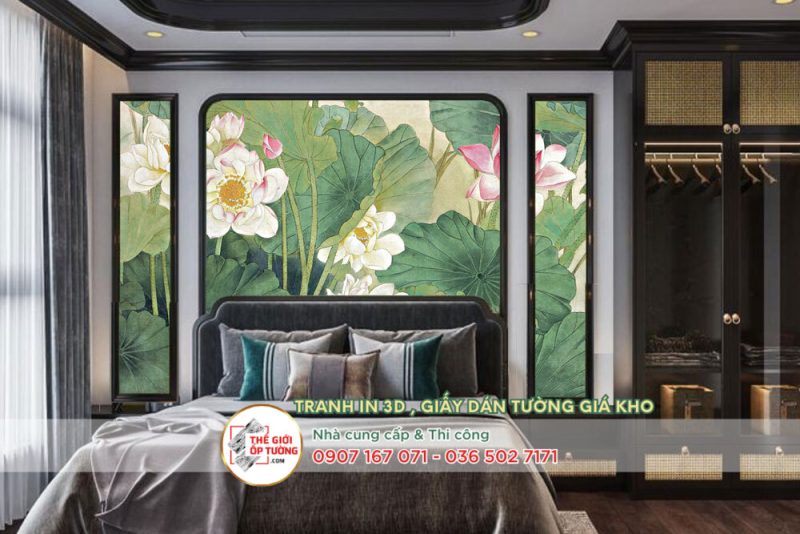 Tranh Dán Tường in 3D phong cách indochine theo yêu cầu 14