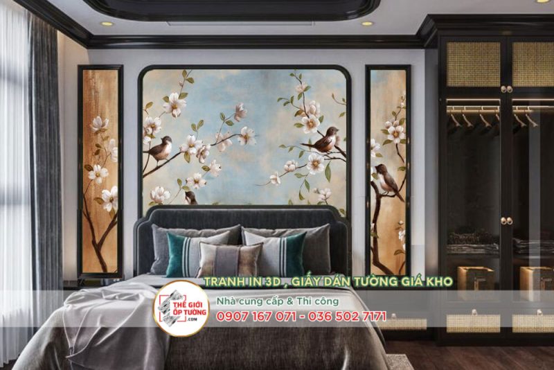 Tranh Dán Tường in 3D phong cách indochine theo yêu cầu 15