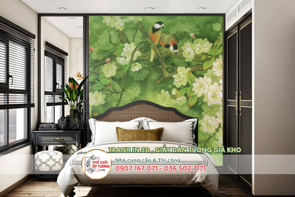 Tranh Dán Tường in 3D phong cách indochine theo yêu cầu 18