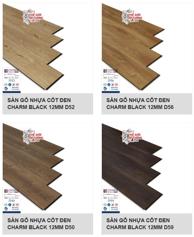 Sàn Gỗ Nhựa Cốt Đen CHARM Black 12mm