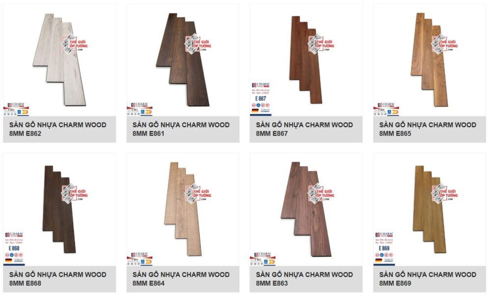 Sàn Gỗ Nhựa CHARM WOOD 8mmBền Đẹp, Chống Nước, Chuẩn Châu Âu Cho Mọi Không Gian Sống