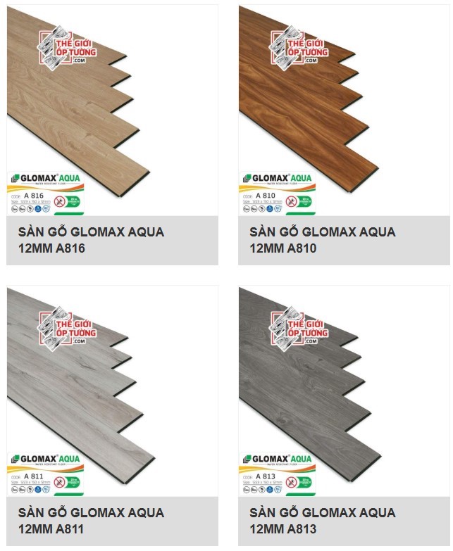 Sàn Gỗ Nhựa GLOMAX AQUA 12mm