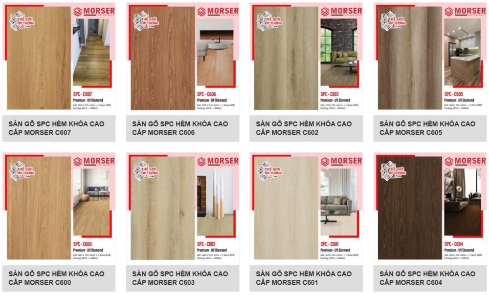sàn gỗ SPC hèm khóa MORSER nổi bật là dòng sản phẩm đa năng