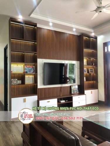 hình các mẫu phối tấm ốp vân đá và lam sóng cho phòng khách đẹp sang trọng